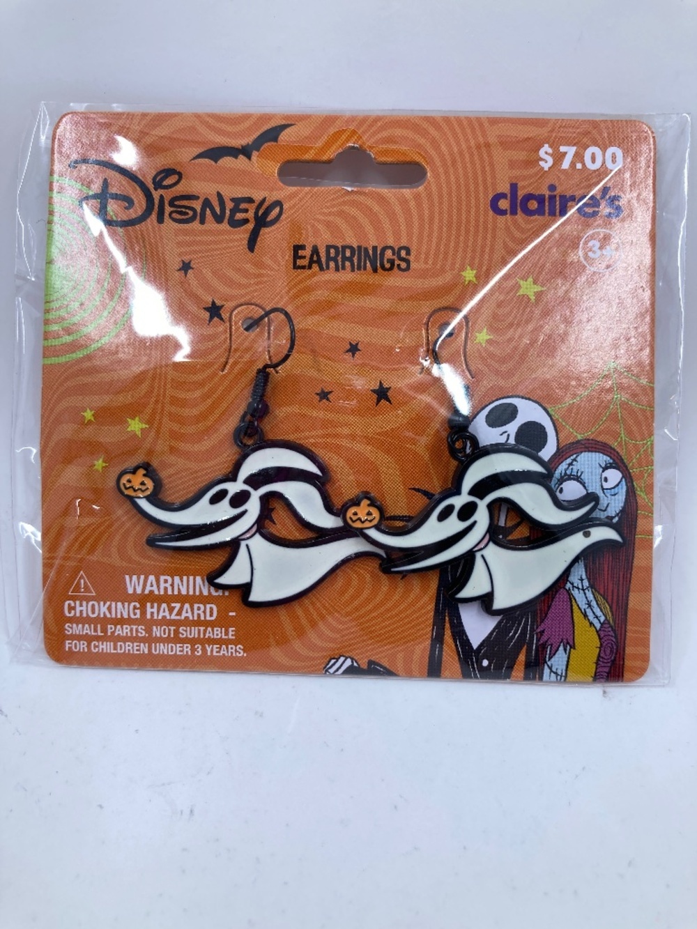 Claire’s Disney Zero Earrings NIP Nightmare Before Christmas Sealed